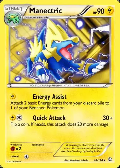 Manectric 44/124 Dragons Exalted Pokemon card