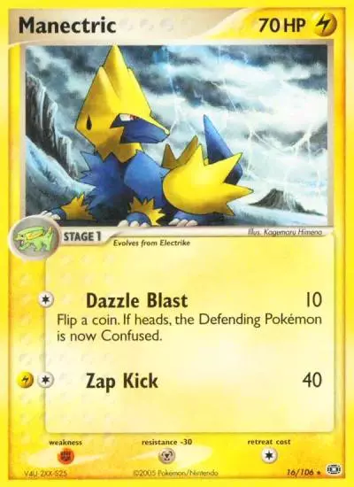 Manectric 16/106 Emerald Pokemon card