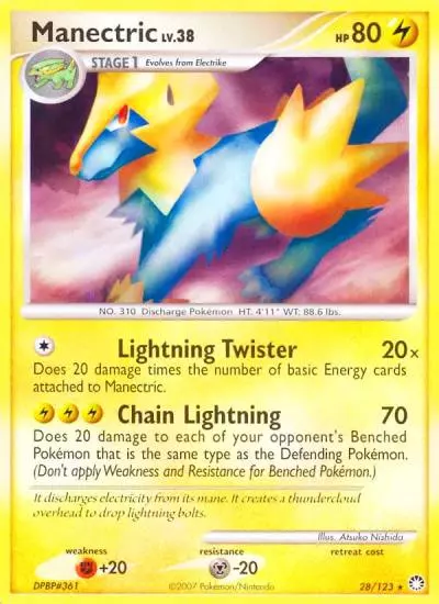 Manectric 28/123 Mysterious Treasures Pokemon card