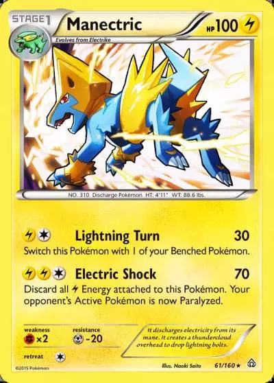 Manectric 61/160 Primal Clash Pokemon card