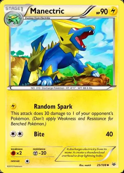 Manectric 25/108 Roaring Skies Pokemon card