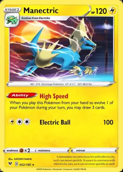 Manectric 52/185 Vivid Voltage Pokemon card