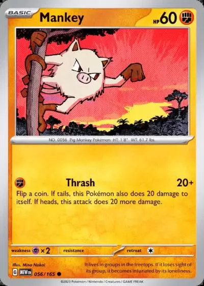 Mankey 56/165 151 Pokemon card