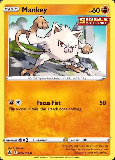 Mankey 66/163 Battle Styles Pokemon card