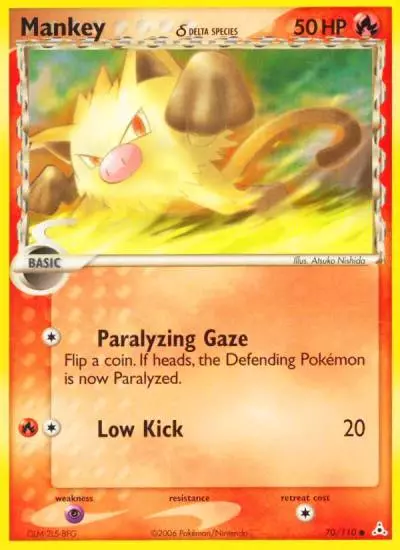 Mankey δ 70/110 Holon Phantoms Pokemon card