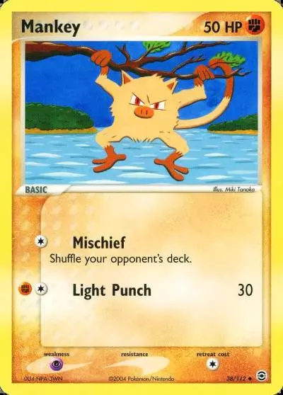 Mankey 38/112 FireRed & LeafGreen Pokemon card