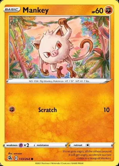 Mankey 133/264 Fusion Strike Pokemon card