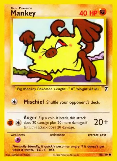 Mankey 81/110 Legendary Collection Pokemon card