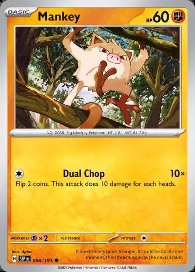 Mankey 98/191 Surging Sparks Pokemon card