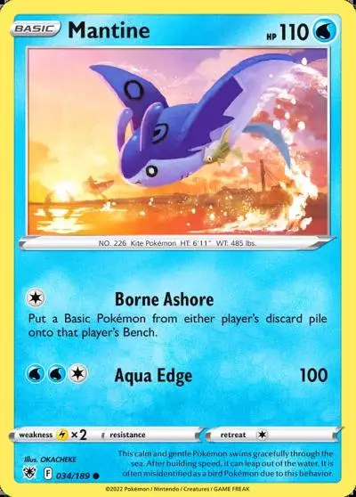 Mantine 34/189 Astral Radiance Pokemon card