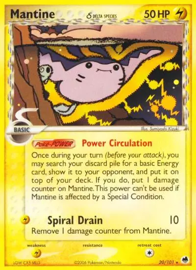 Mantine δ 20/101 Dragon Frontiers Pokemon card