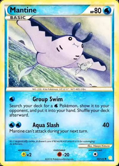 Mantine 45/123 HeartGold & SoulSilver Pokemon card