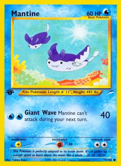 Mantine 74/105 Neo Destiny Pokemon card