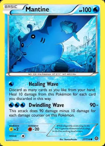 Mantine 27/114 Steam Siege Pokemon card
