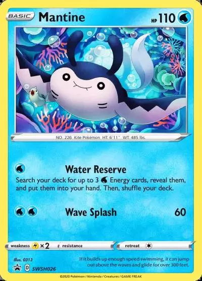Mantine SWSH026/307 SWSH Black Star Promos Pokemon card