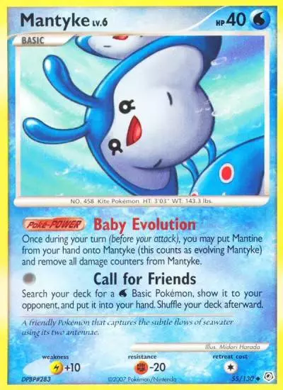 Mantyke 55/130 Diamond & Pearl Pokemon card