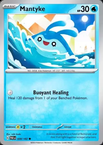 Mantyke 39/182 Paradox Rift Pokemon card