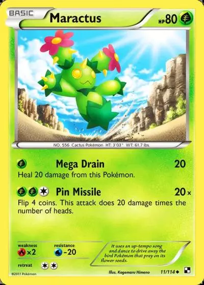Maractus 11/114 Black & White Pokemon card