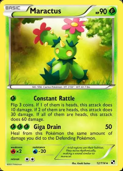 Maractus 12/114 Black & White Pokemon card