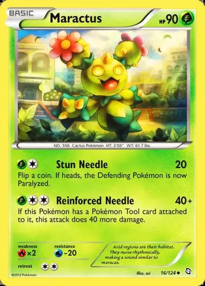 Maractus 16/124 Dragons Exalted Pokemon card