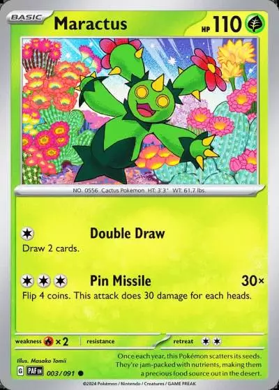 Maractus 3/91 Paldean Fates Pokemon card