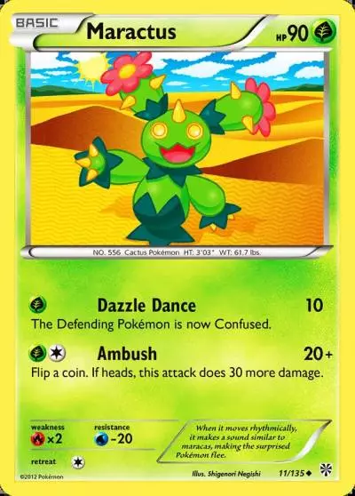 Maractus 11/135 Plasma Storm Pokemon card