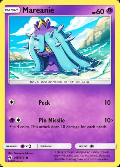 Mareanie 105/214 Lost Thunder Pokemon card