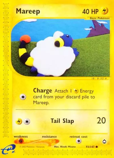 Mareep 93/147 Aquapolis Pokemon card