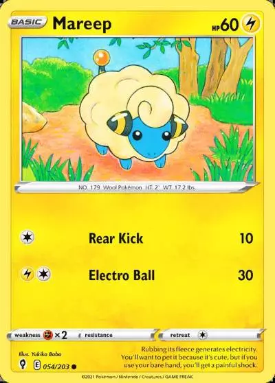 Mareep 54/203 Evolving Skies Pokemon card