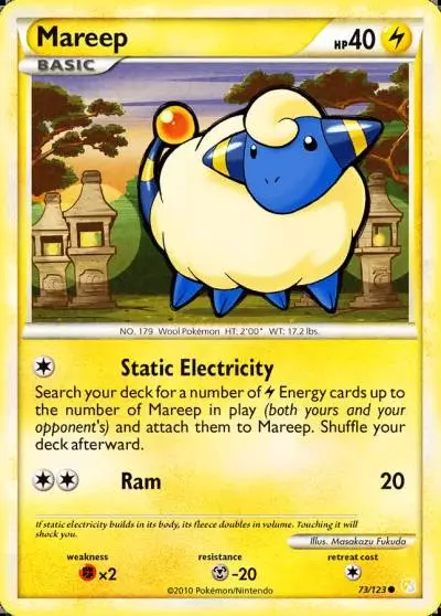 Mareep 73/123 HeartGold & SoulSilver Pokemon card