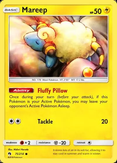 Mareep 75/214 Lost Thunder Pokemon card