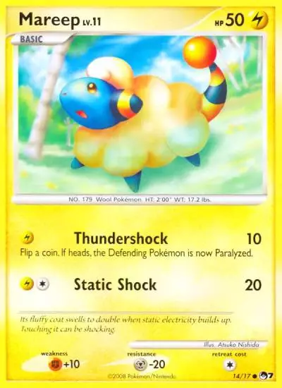 Mareep 14/17 POP Series 7 Pokemon card