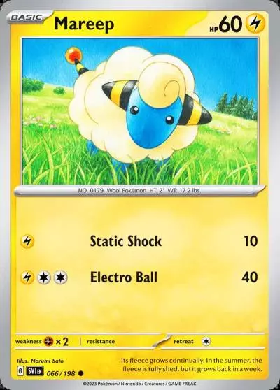 Mareep 66/198 Scarlet & Violet Pokemon card