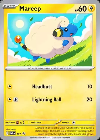 Mareep 107/165 Scarlet & Violet Black Star Promos Pokemon card
