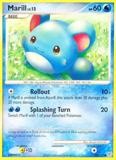 Marill 88/130 Diamond & Pearl Pokemon card