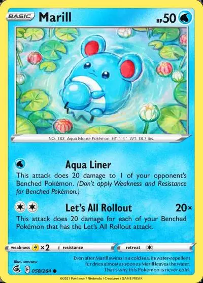 Marill 58/264 Fusion Strike Pokemon card