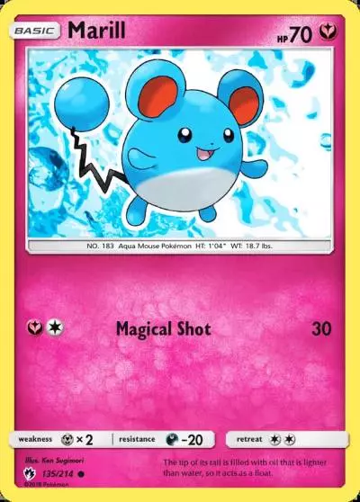 Marill 135/214 Lost Thunder Pokemon card