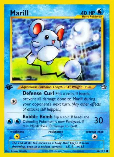 Marill 66/111 Neo Genesis Pokemon card