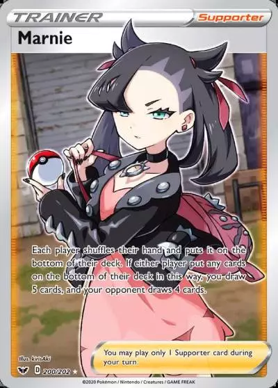 Marnie 200/202 Sword & Shield Pokemon card