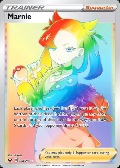 Marnie 208/202 Sword & Shield Pokemon card