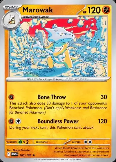 Marowak 105/165 151 Pokemon card