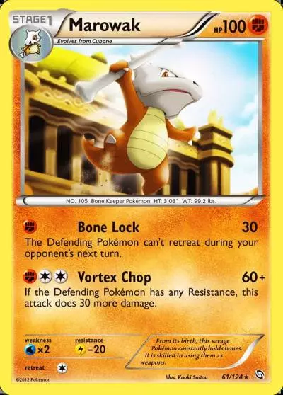 Marowak 61/124 Dragons Exalted Pokemon card