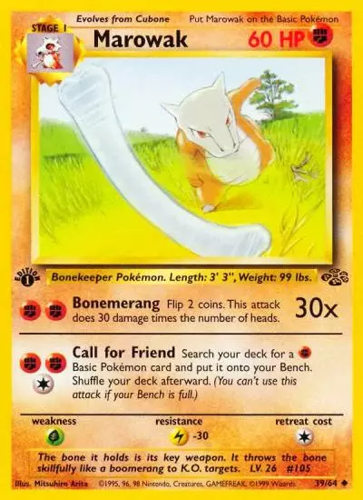 Marowak 39/64 Jungle Pokemon card