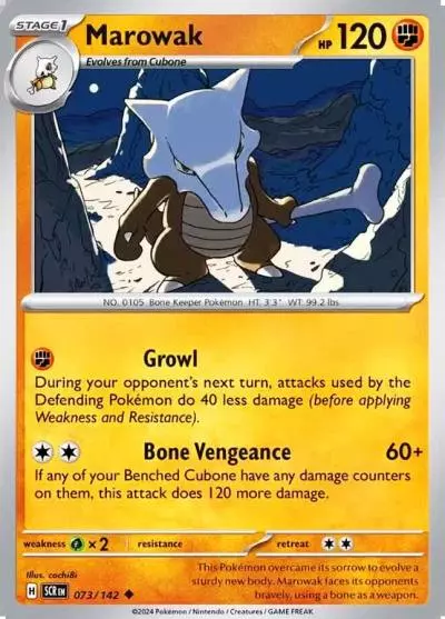 Marowak 73/142 Stellar Crown Pokemon card