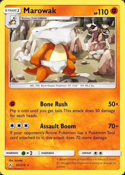 Marowak 91/214 Unbroken Bonds Pokemon card