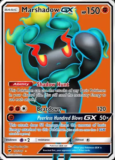 Marshadow-GX 137/147 Burning Shadows Pokemon card
