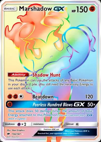 Marshadow-GX 156/147 Burning Shadows Pokemon card