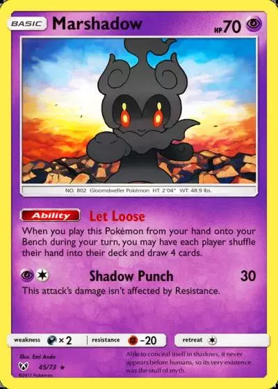 Marshadow 45/73 Shining Legends Pokemon card