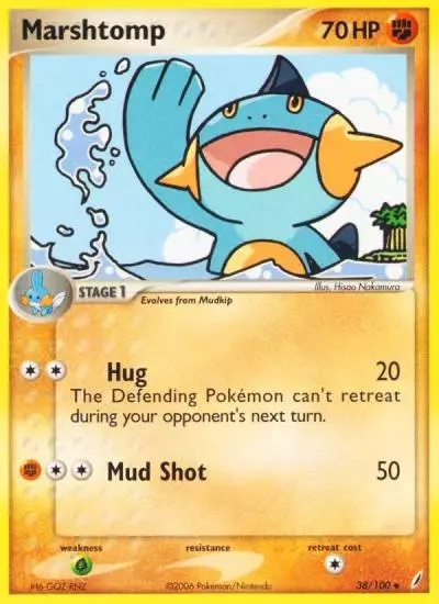 Marshtomp 38/100 Crystal Guardians Pokemon card