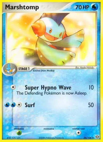 Marshtomp 36/106 Emerald Pokemon card